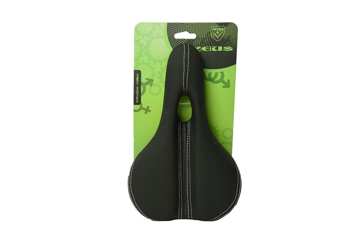 Седло ZEUS Z-4010 City Bike 265x165mm,рельсы сталь,пластиковый бампер,анатомическое,черное,392гр